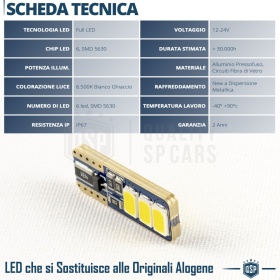 X2 Bombillas LED T10 W5W CANbus NO Error | Luz Blanca 6500K | Plug & Play