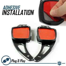 2 Levas de Volante para AUDI A3 (8V) 16- | Levas de Cambio en Acero Negro
