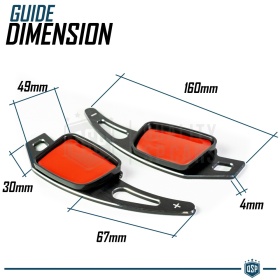 2 Levas de Volante para AUDI A3 (8V) 16- | Levas de Cambio en Acero Negro