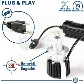 Kit Bombillas LED H7 de Cuarzo 360° CANBUS | Luz Blanca Potente 6500K 55W