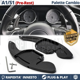 2 PALETTE Cambio al Volante per AUDI A1 (8X) 10-14 | Leve Paddle in Alluminio Nero Professionali