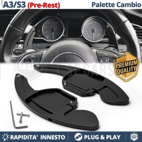 2 PALETTE Cambio al Volante per AUDI A3 (8V) 12-16 | Leve Cambio Sequenziale in Alluminio Nero