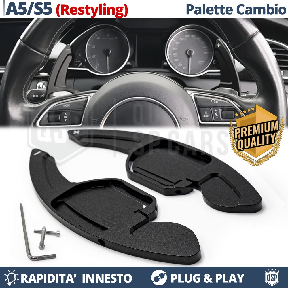 2 Levas de Volante para AUDI A5 (8T) 11-16 | Levas de Cambio en Aluminio Negro 2 Levas de Volante para AUDI A5 (8T) 11-16 | Levas de Cambio en Aluminio Negro