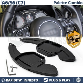 2 Levas de Volante para AUDI A6 (C7) | Levas de Cambio en Aluminio Negro