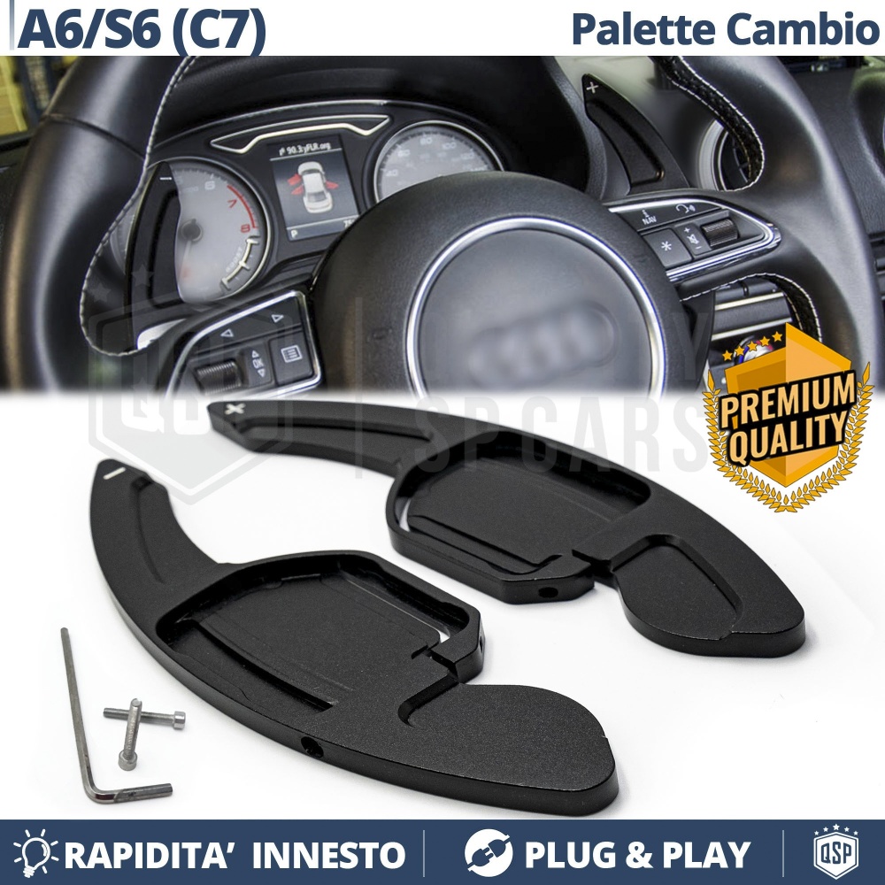 2 Levas de Volante para AUDI A6 (C7) | Levas de Cambio en Aluminio Negro 2 Levas de Volante para AUDI A6 (C7) | Levas de Cambio en Aluminio Negro