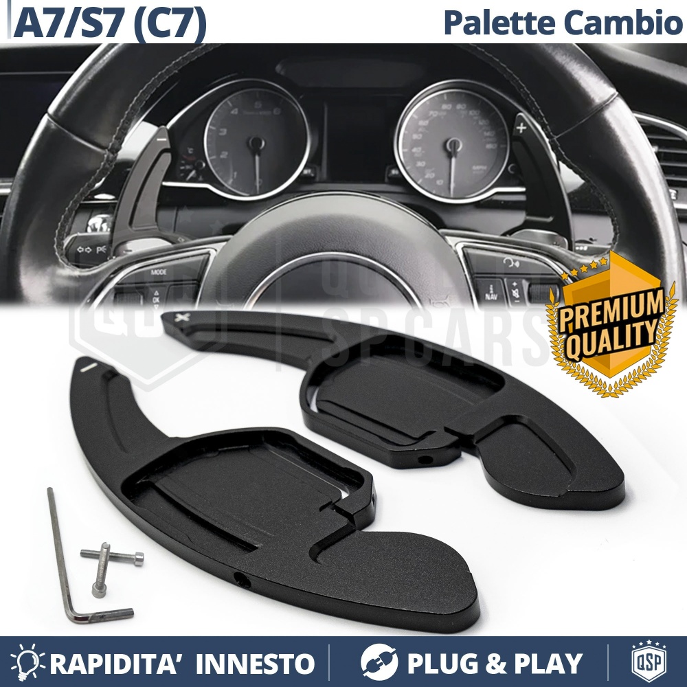 2 Levas de Volante para AUDI A7 (C7) | Levas de Cambio en Aluminio Negro 2 Levas de Volante para AUDI A7 (C7) | Levas de Cambio en Aluminio Negro