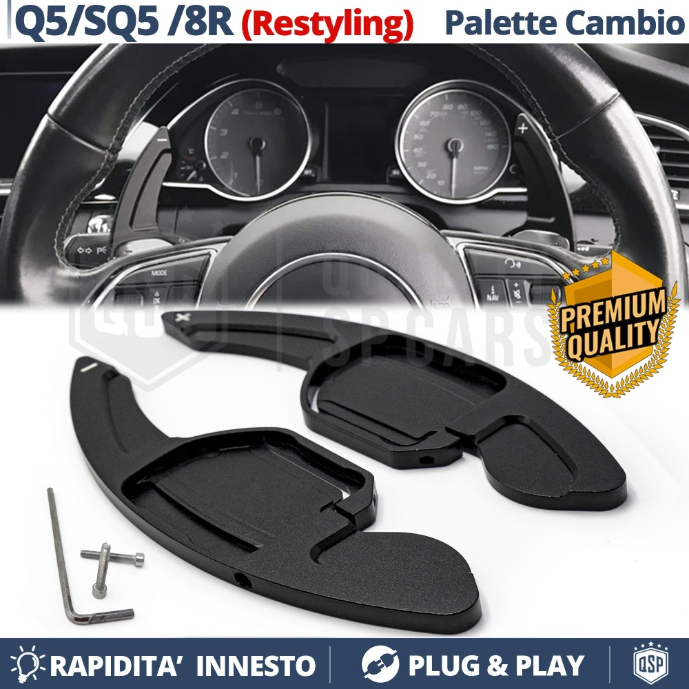 2 Levas de Volante para AUDI Q5 (8R) 13-16 | Levas de Cambio en Aluminio Negro 2 Levas de Volante para AUDI Q5 (8R) 13-16 | Levas de Cambio en Aluminio Negro