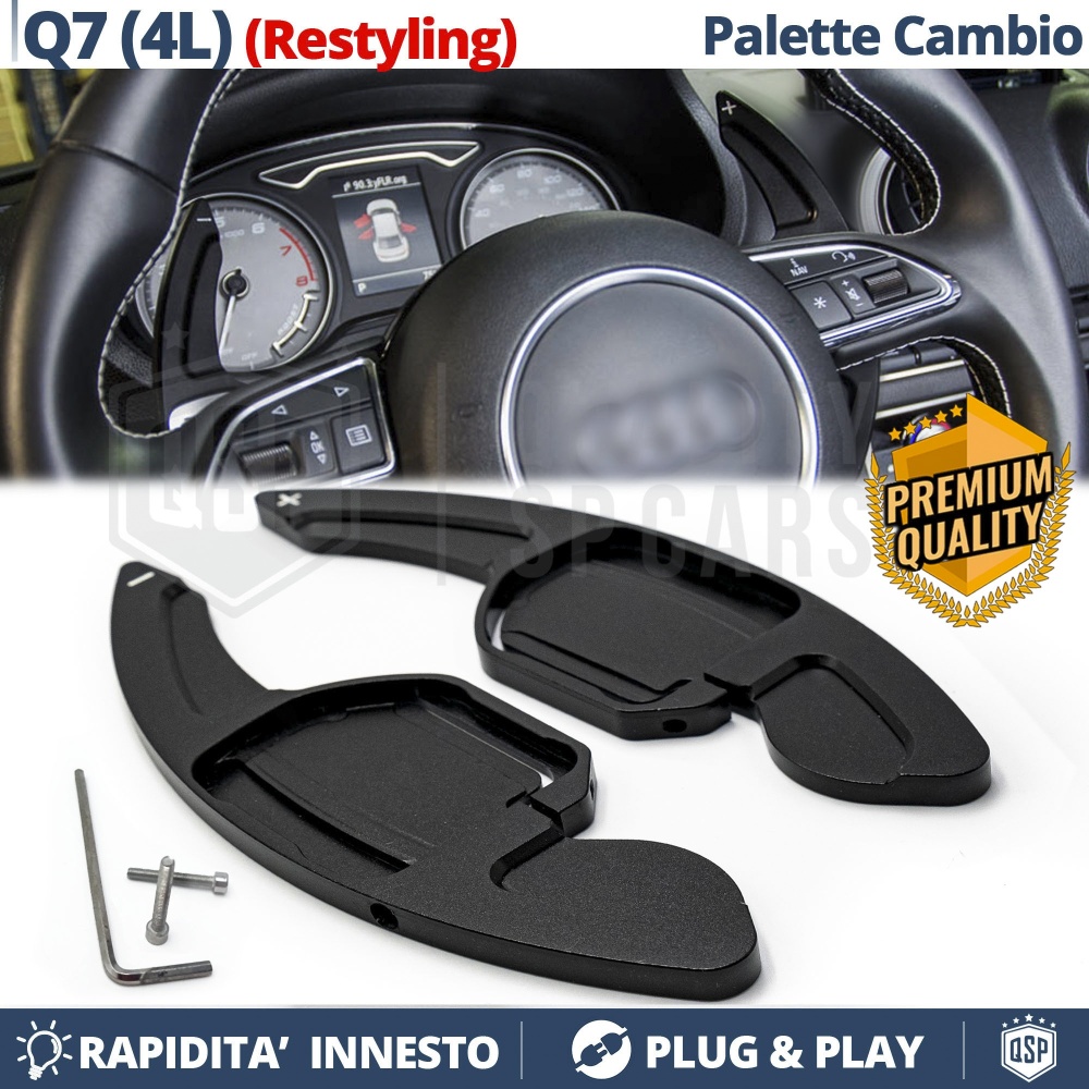 2 Levas de Volante para AUDI Q7 (4L) 10-15 | Levas de Cambio en Aluminio Negro 2 Levas de Volante para AUDI Q7 (4L) 10-15 | Levas de Cambio en Aluminio Negro
