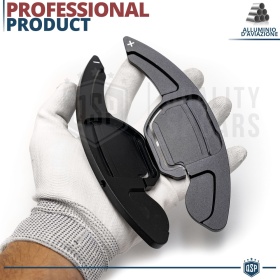 2 Levas de Volante para AUDI Q7 (4L) 10-15 | Levas de Cambio en Aluminio Negro