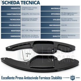 2 Levas de Volante para AUDI Q7 (4L) 10-15 | Levas de Cambio en Aluminio Negro