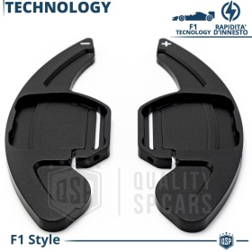 2 Levas de Volante para AUDI Q7 (4L) 10-15 | Levas de Cambio en Aluminio Negro
