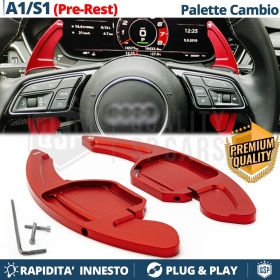 2 Levas de Volante para AUDI A1 (8X) 10-14 | Levas de Cambio en Aluminio Rojo