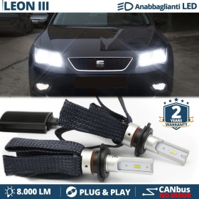 Bombillas LED H7 para Seat LEON 5F Luces de Cruce CANbus | 6500K Blanco Frío 8000LM