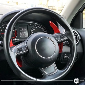2 Levas de Volante para AUDI Q7 (4L) 10-15 | Levas de Cambio en Aluminio Rojo