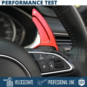 2 Levas de Volante para AUDI Q7 (4L) 10-15 | Levas de Cambio en Aluminio Rojo