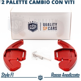 2 Levas de Volante para AUDI Q7 (4L) 10-15 | Levas de Cambio en Aluminio Rojo