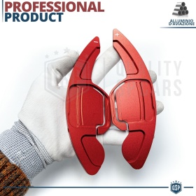 2 Levas de Volante para AUDI Q7 (4L) 10-15 | Levas de Cambio en Aluminio Rojo