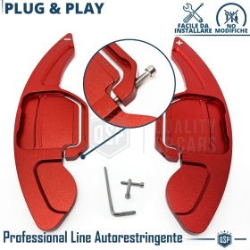 2 Levas de Volante para AUDI Q7 (4L) 10-15 | Levas de Cambio en Aluminio Rojo