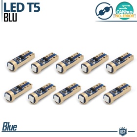 10 Bombillas LED T5 Cuadro de Instrumentos Azules | Cambio Luz Instrumentación | Canbus, Plug & Play