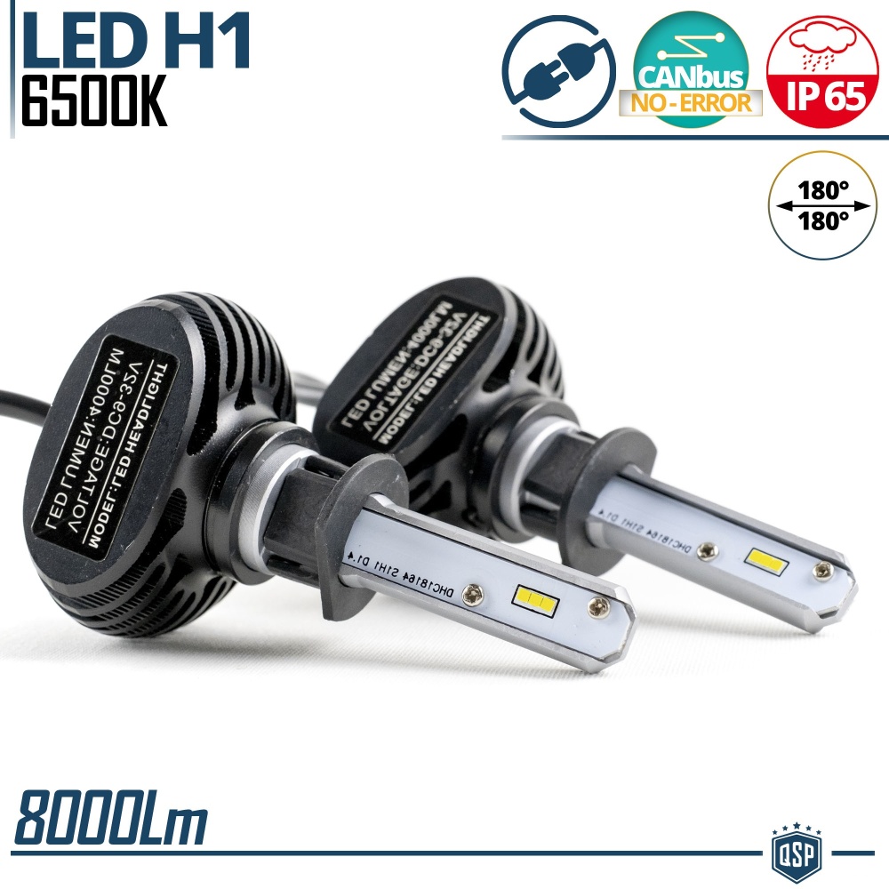 Kit LED H1 CANbus Profesional | Bombillas Led Luz Blanco Frío 6500K 8000LM