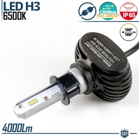 1x Bombilla LED H3 CANbus | Conversión Faros Led Luz Blanca 6500K 4000LM