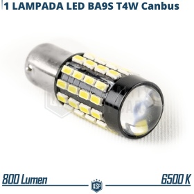 1x Bombilla LED BA9S T4W Canbus | Luz 360° Blanco Frío 6500K | Plug & Play