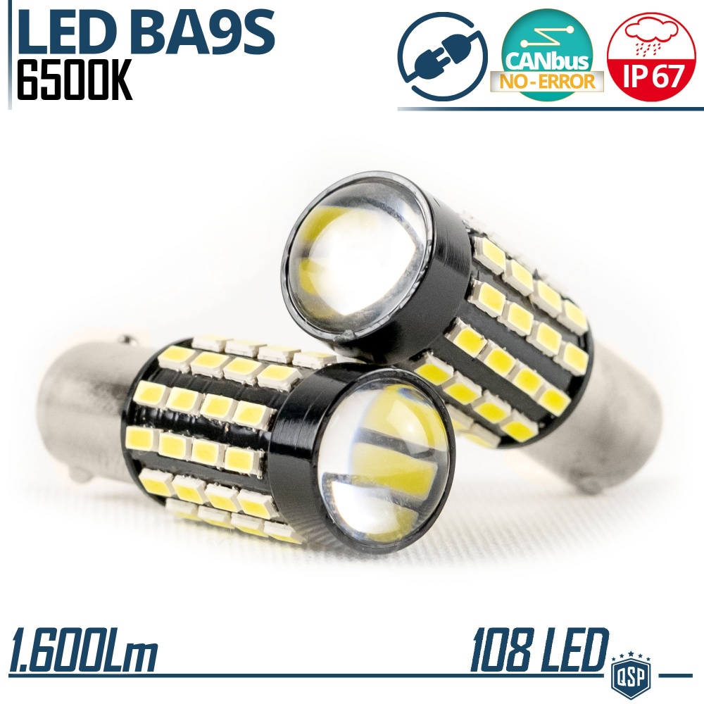 2x Bombillas LED BA9S T4W Canbus | Luces de Posición Blanco Frío 6500K | Plug & Play
