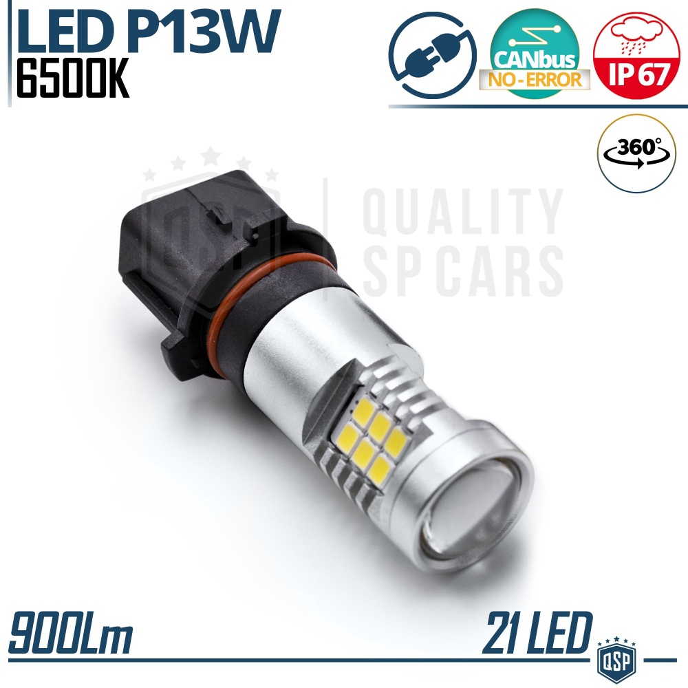 1x Bombilla LED P13W - PSX26W CANbus con Lente | 360° Blanco Frío 6500K | Plug & Play