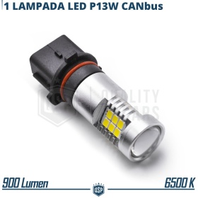 1x Bombilla LED P13W - PSX26W CANbus con Lente | 360° Blanco Frío 6500K | Plug & Play