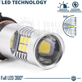 1x Bombilla LED P13W - PSX26W CANbus con Lente | 360° Blanco Frío 6500K | Plug & Play