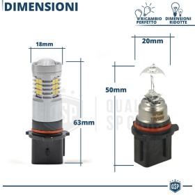 2x Bombillas LED P13W - PSX26W Canbus con Lente | 360° Blanco Frío 6500K | Plug & Play