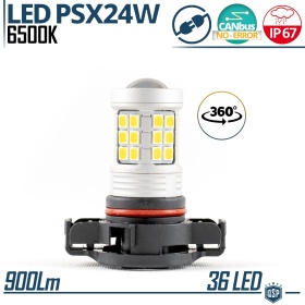 1x Bombilla LED PSX24W Canbus con Lente | 360° Blanco Frío 6500K | Plug & Play