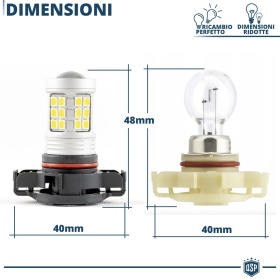 1x Bombilla LED PSX24W Canbus con Lente | 360° Blanco Frío 6500K | Plug & Play