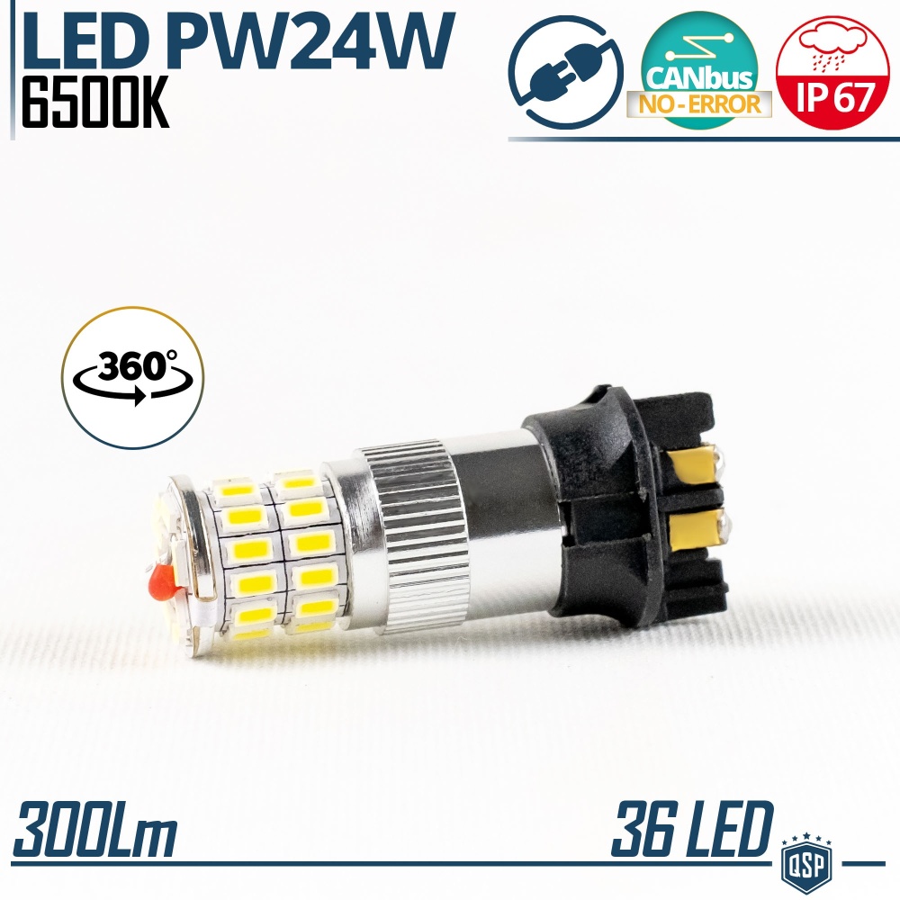 1x Bombilla LED PW24W Canbus | 360° Blanco Frío 6500K | Plug & Play