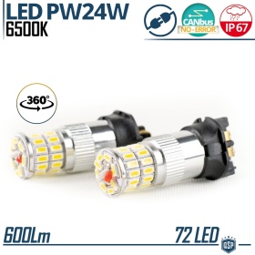 2x Bombillas LED PW24W Canbus | DRL Luces de Marcha Diurna 360° | Blanco Frío 6500K | Plug & Play