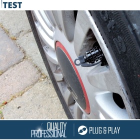 4 Tapones de Válvula Negros "Granada" | Válvulas Neumáticos Universales para Coches y Moto en Aluminio
