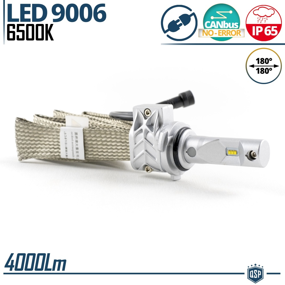 1 Bombilla LED 9006 CANbus Profesional | Conversión de Halógena 9006 a LED | 6500K Blanco Frío 4000LM