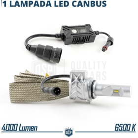 1 Bombilla LED 9006 CANbus Profesional | Conversión de Halógena 9006 a LED | 6500K Blanco Frío 4000LM