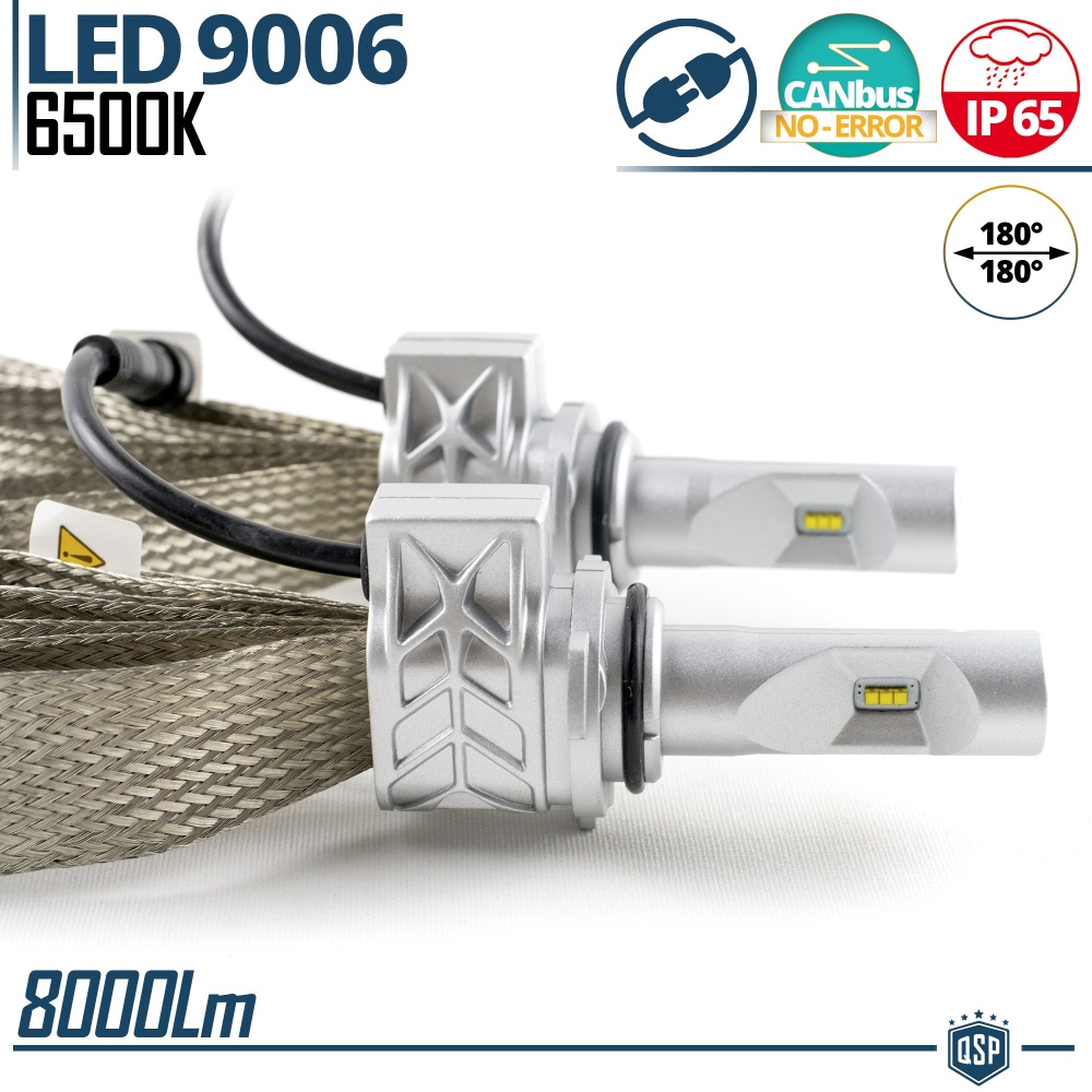 Kit LED 9006 CANbus Profesional | Conversión de Halógena 9006 a LED | 6500K Blanco Frío 8000LM