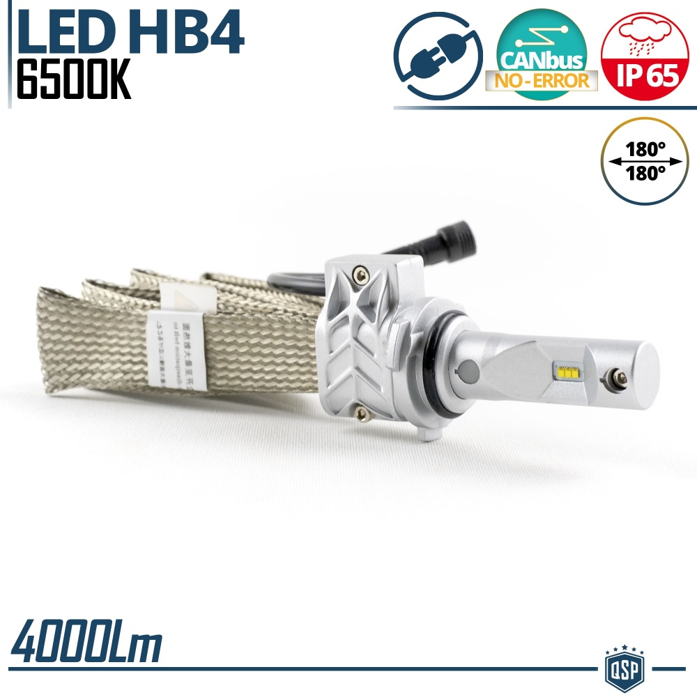 1 Lampadina Full LED HB4 CANbus Professionale | Conversione da Alogena HB4 a LED | 6500K Luce Bianca 4000LM