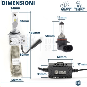 1 Lampadina Full LED HB4 CANbus Professionale | Conversione da Alogena HB4 a LED | 6500K Luce Bianca 4000LM