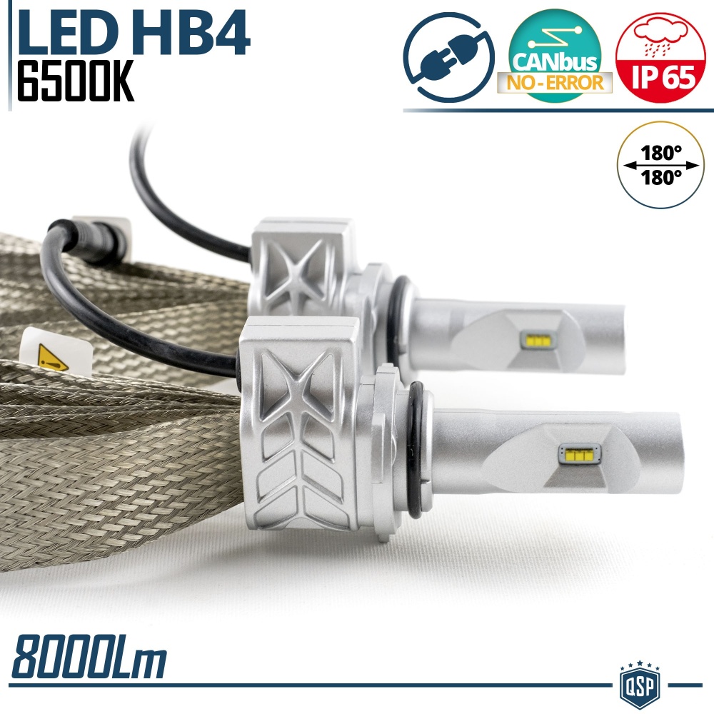 Kit Full LED HB4 CANbus Professionale | Conversione da Alogena HB4 a LED | 6500K Luce Bianca 8000LM