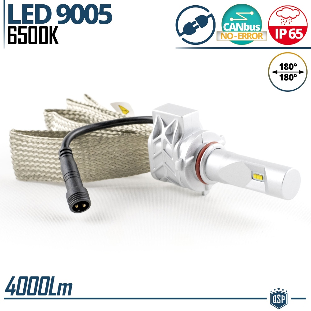 1 Bombilla LED 9005 CANbus Profesional | Conversión de Halógena 9005 a LED | 6500K Blanco Frío 4000LM
