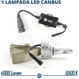 1 Bombilla LED 9005 CANbus Profesional | Conversión de Halógena 9005 a LED | 6500K Blanco Frío 4000LM