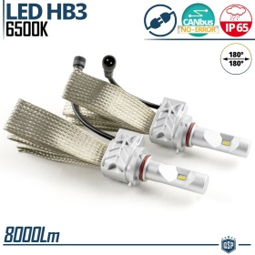 Kit LED HB3 CANbus Profesional | Conversión de Halógena HB3 a LED | 6500K Blanco Frío 8000LM