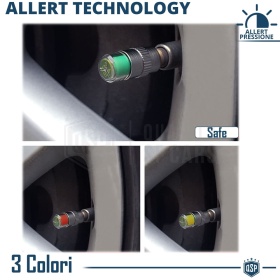 4 Tapones de Válvula INDICADOR DE PRESIÓN Neumáticos | Tapas Válvulas Universales para Coches y Moto en Acero