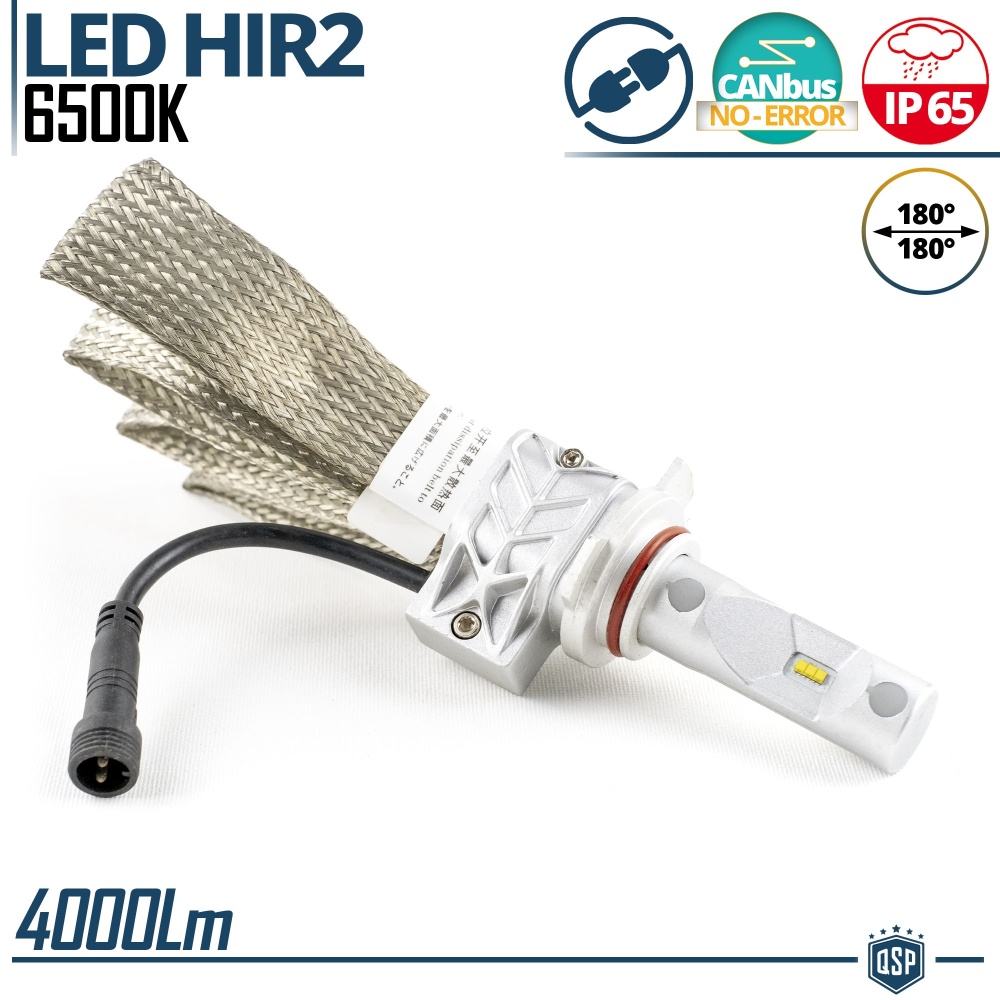 1 Bombilla LED HIR2 CANbus Profesional | Conversión de Halógena HIR2 a LED | 6500K Blanco Frío 4000LM