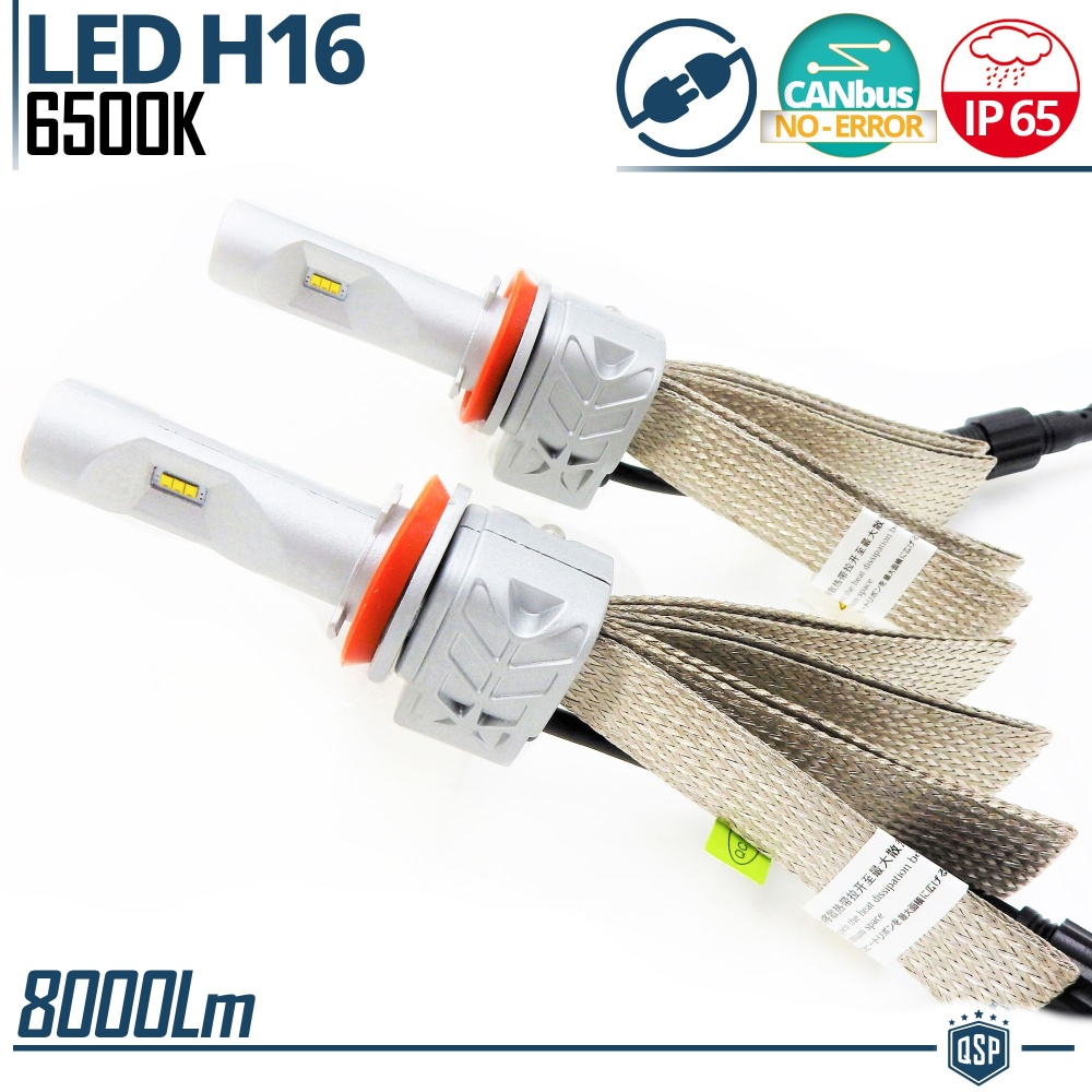 Kit LED H16 CANbus Profesional | Conversión de Halógena H16 a LED | 6500K Blanco Frío 8000LM