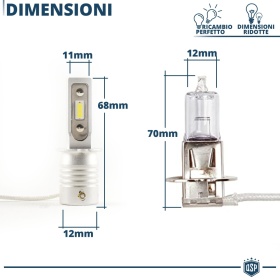 1 Full LED H3 Bulb | Powerful White Ice 6500K 4000LM | CANbus Error FREE, Plug & Play