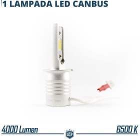 1 Full LED H3 Bulb | Powerful White Ice 6500K 4000LM | CANbus Error FREE, Plug & Play